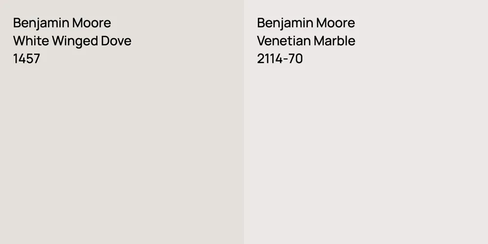 Benjamin Moore White Winged Dove vs. Benjamin Moore Venetian Marble