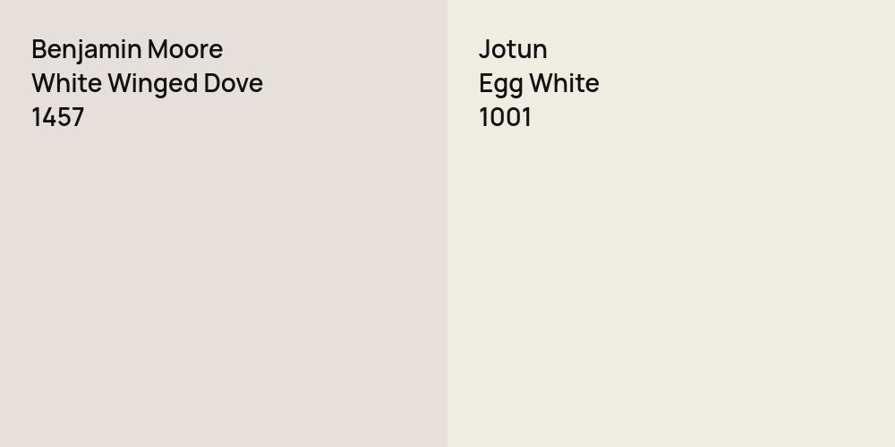 Benjamin Moore White Winged Dove vs. Jotun Egg White