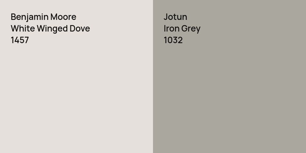 Benjamin Moore White Winged Dove vs. Jotun Iron Grey