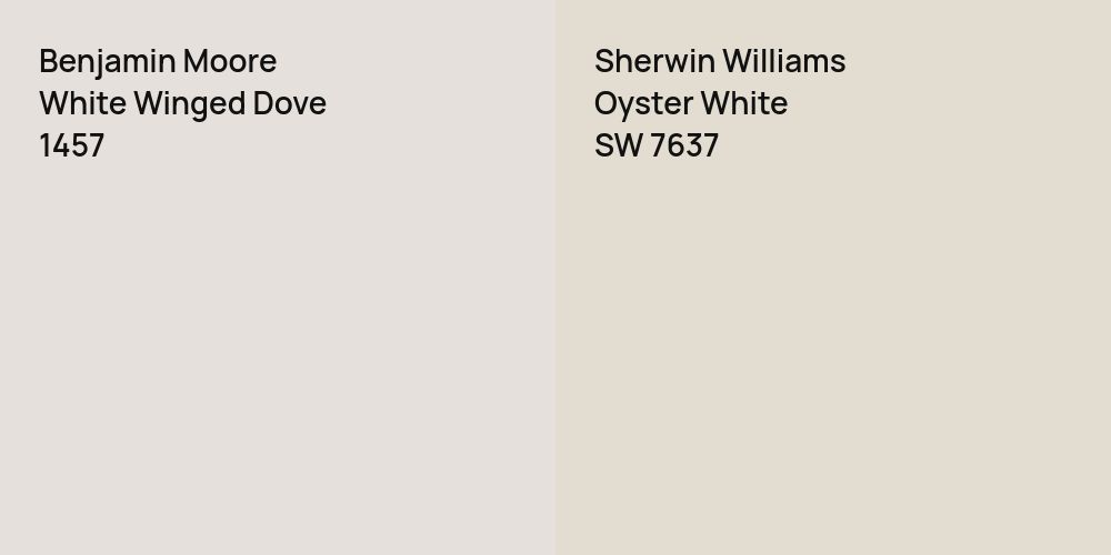 Benjamin Moore White Winged Dove vs. Sherwin Williams Oyster White