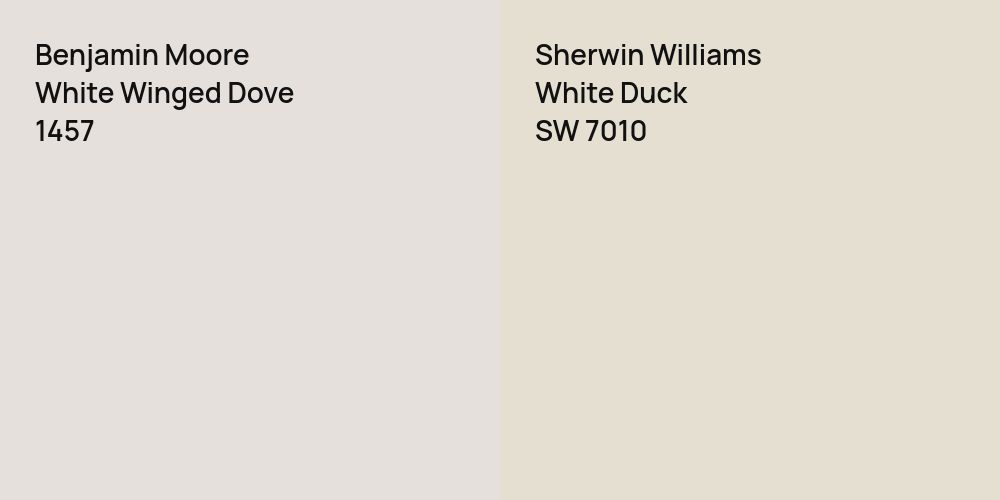 Benjamin Moore White Winged Dove vs. Sherwin Williams White Duck