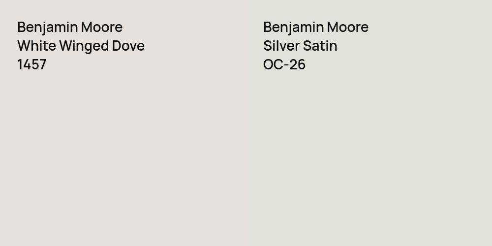 Benjamin Moore White Winged Dove vs. Benjamin Moore Silver Satin