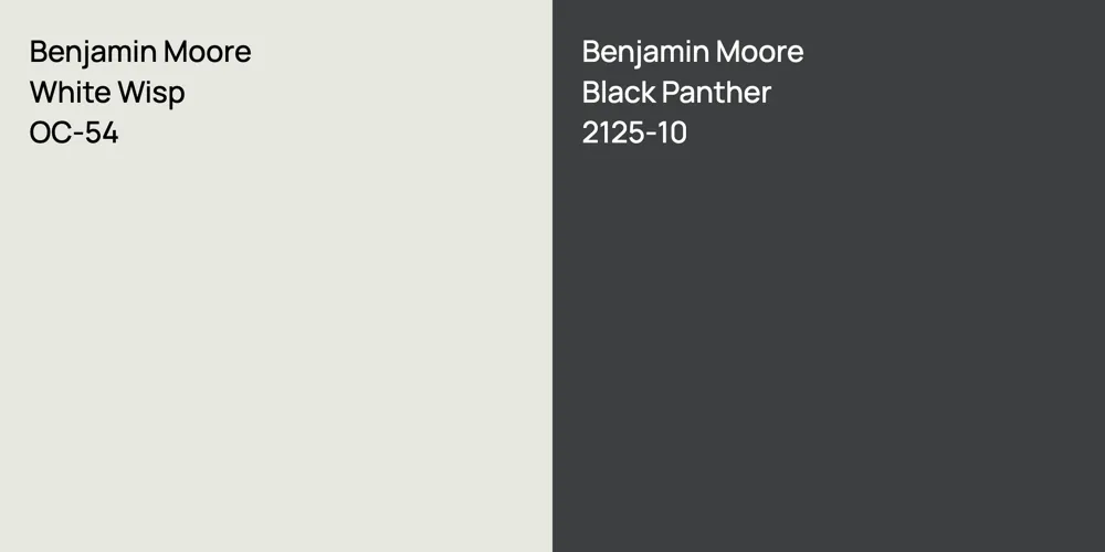 Benjamin Moore White Wisp vs. Benjamin Moore Black Panther