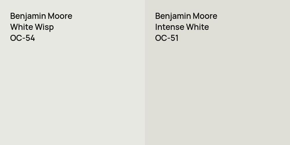 Benjamin Moore White Wisp vs. Benjamin Moore Intense White