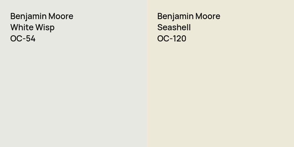 Benjamin Moore White Wisp vs. Benjamin Moore Seashell