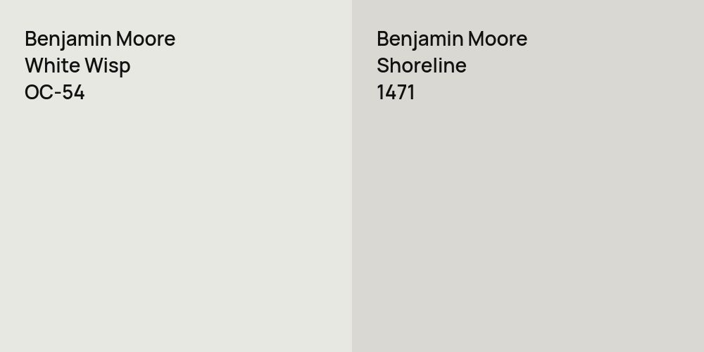 Benjamin Moore White Wisp vs. Benjamin Moore Shoreline