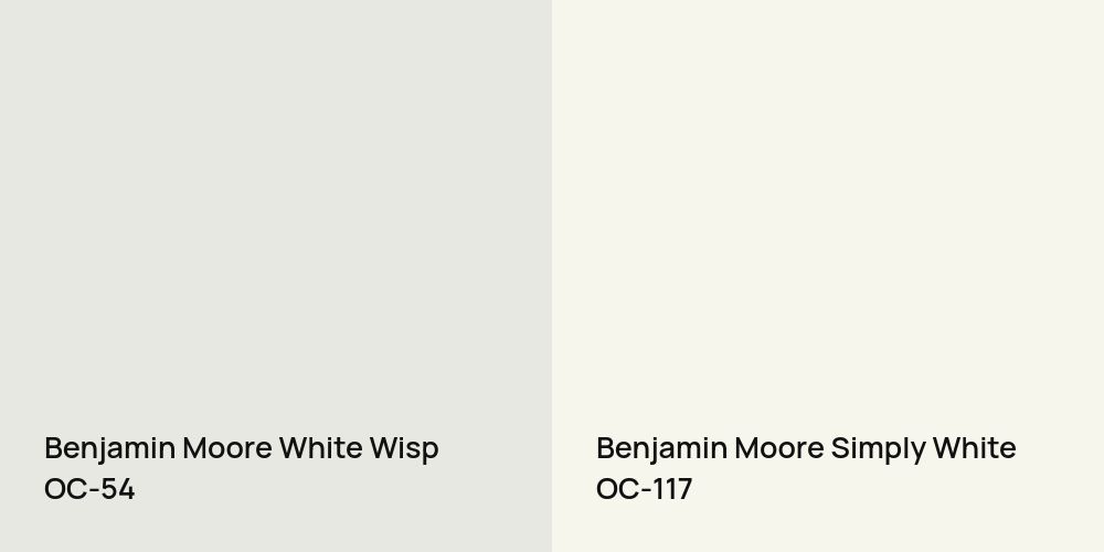 Benjamin Moore White Wisp vs. Benjamin Moore Simply White