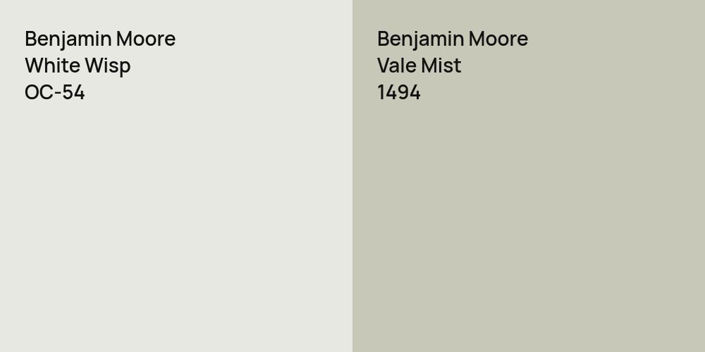 Benjamin Moore White Wisp vs. Benjamin Moore Vale Mist