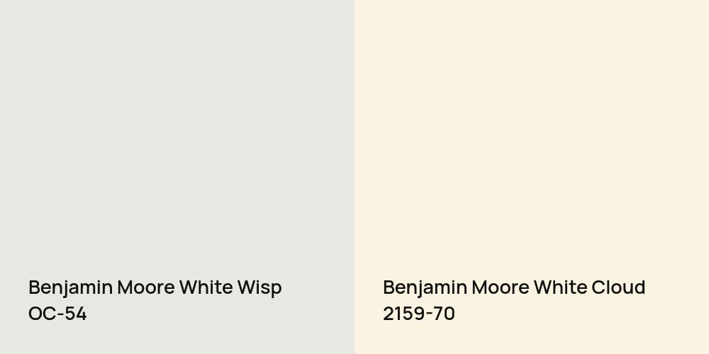 Benjamin Moore White Wisp vs. Benjamin Moore White Cloud