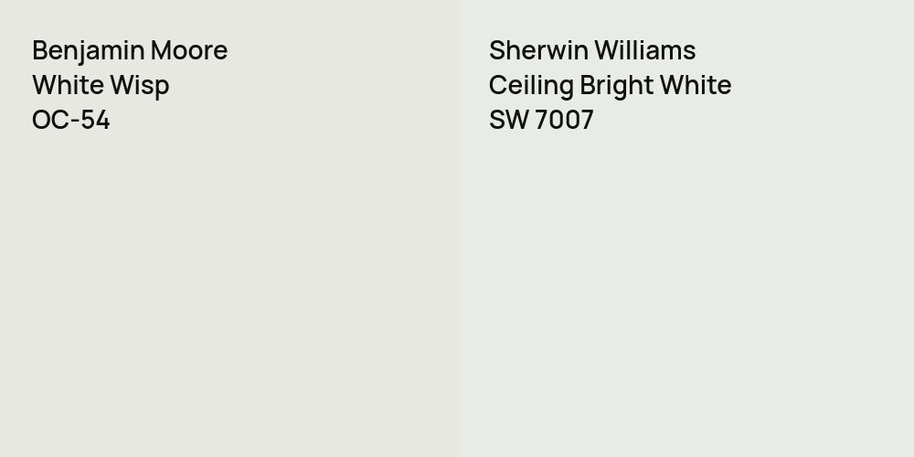 Benjamin Moore White Wisp vs. Sherwin Williams Ceiling Bright White