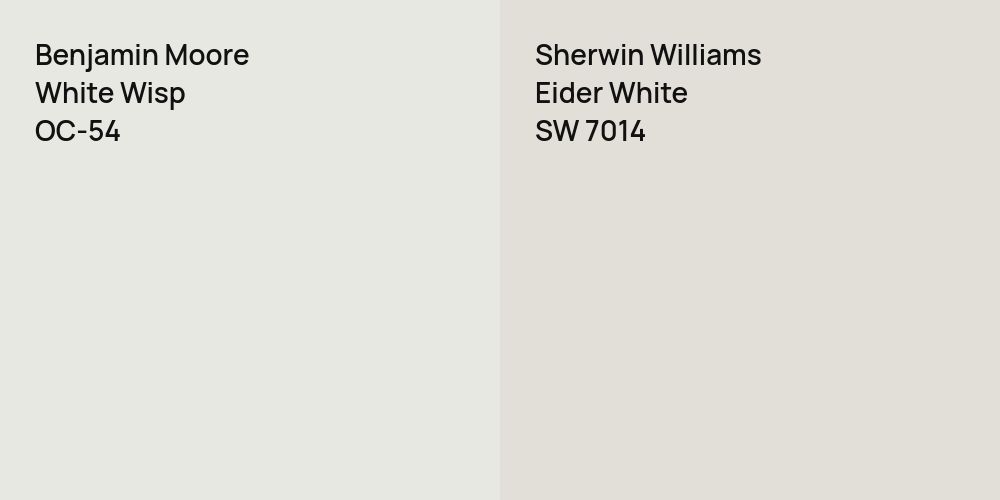 Benjamin Moore White Wisp vs. Sherwin Williams Eider White