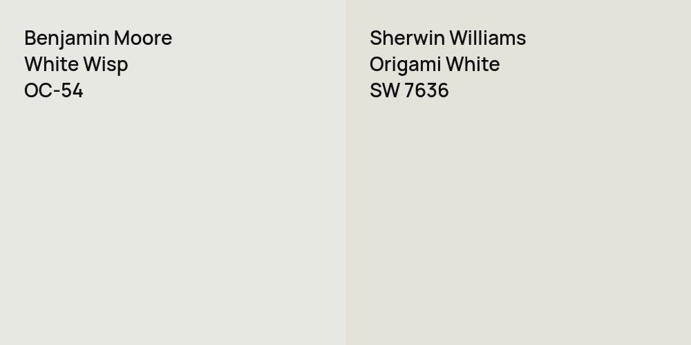 Benjamin Moore White Wisp vs. Sherwin Williams Origami White