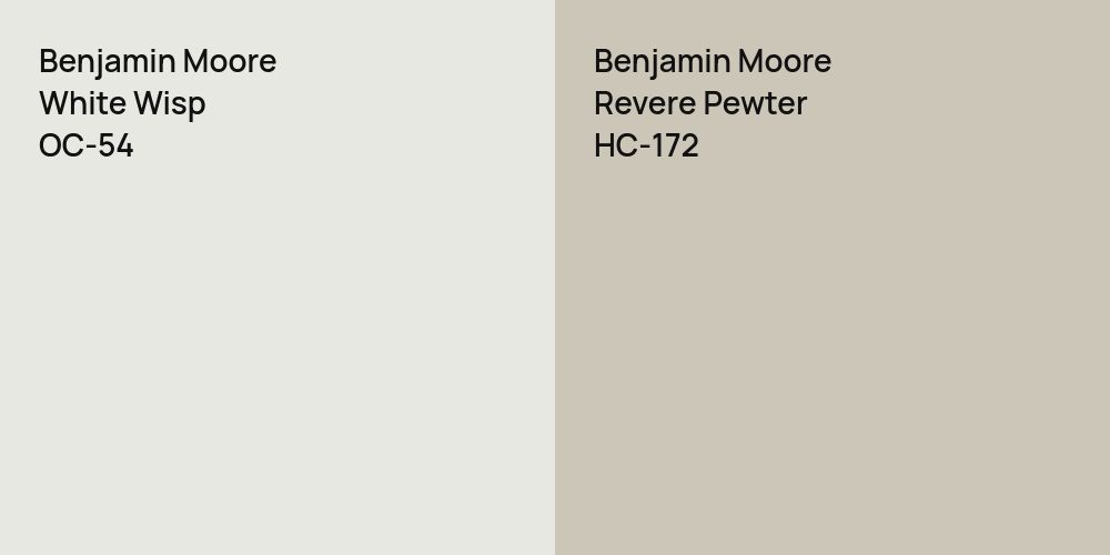 Benjamin Moore White Wisp vs. Benjamin Moore Revere Pewter