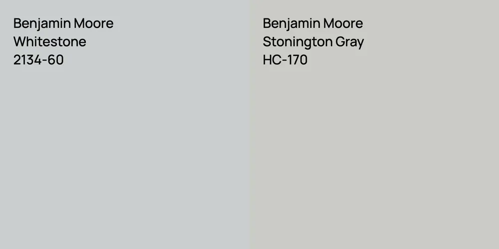 Benjamin Moore Whitestone vs. Benjamin Moore Stonington Gray