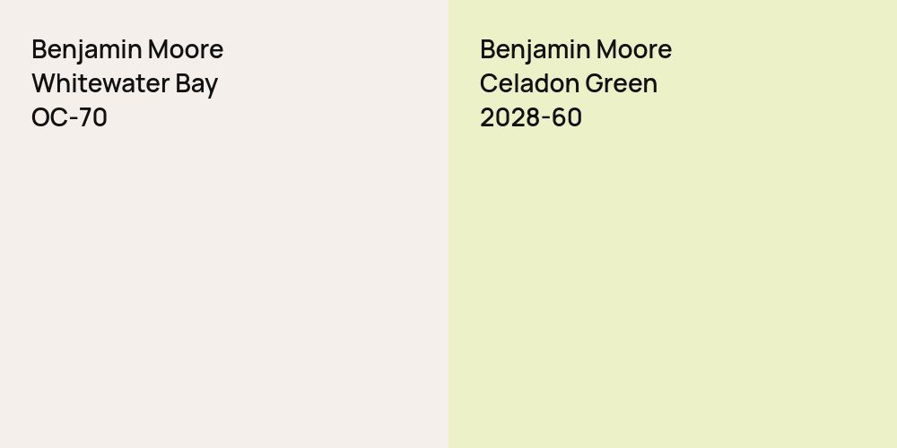 Benjamin Moore Whitewater Bay vs. Benjamin Moore Celadon Green