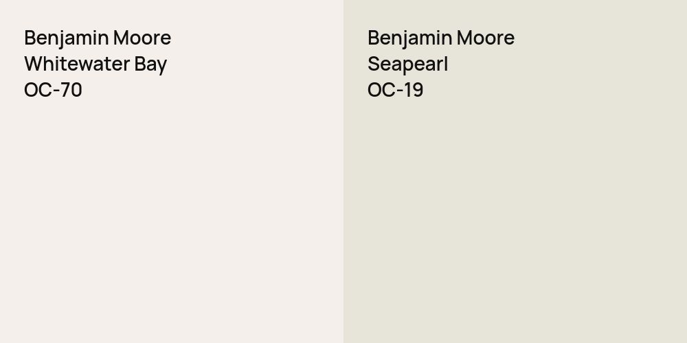 Benjamin Moore Whitewater Bay vs. Benjamin Moore Seapearl