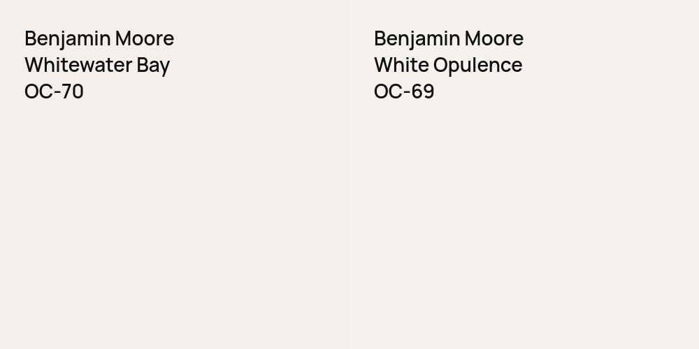 Benjamin Moore Whitewater Bay vs. Benjamin Moore White Opulence