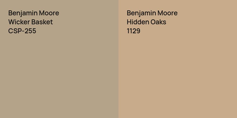 Benjamin Moore Wicker Basket vs. Benjamin Moore Hidden Oaks