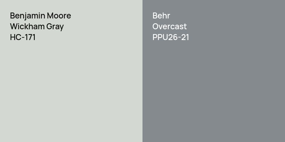 Benjamin Moore Wickham Gray vs. Behr Overcast