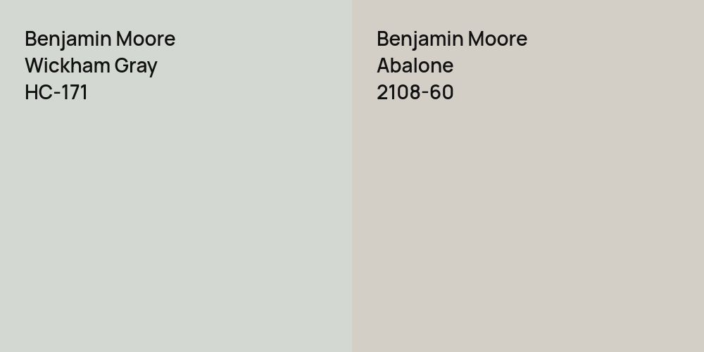 Benjamin Moore Wickham Gray vs. Benjamin Moore Abalone