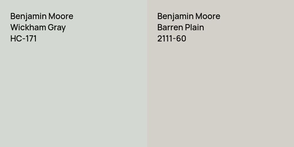 Benjamin Moore Wickham Gray vs. Benjamin Moore Barren Plain