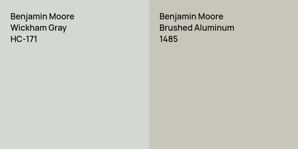 Benjamin Moore Wickham Gray vs. Benjamin Moore Brushed Aluminum