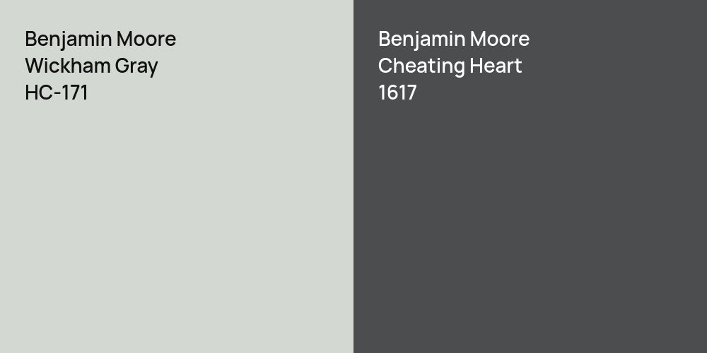 Benjamin Moore Wickham Gray vs. Benjamin Moore Cheating Heart