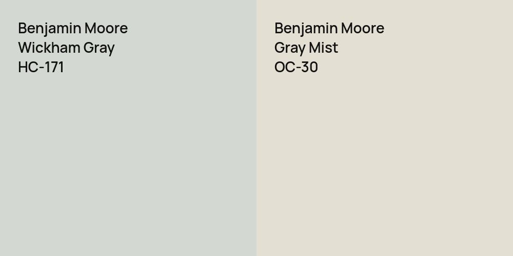 Benjamin Moore Wickham Gray vs. Benjamin Moore Gray Mist