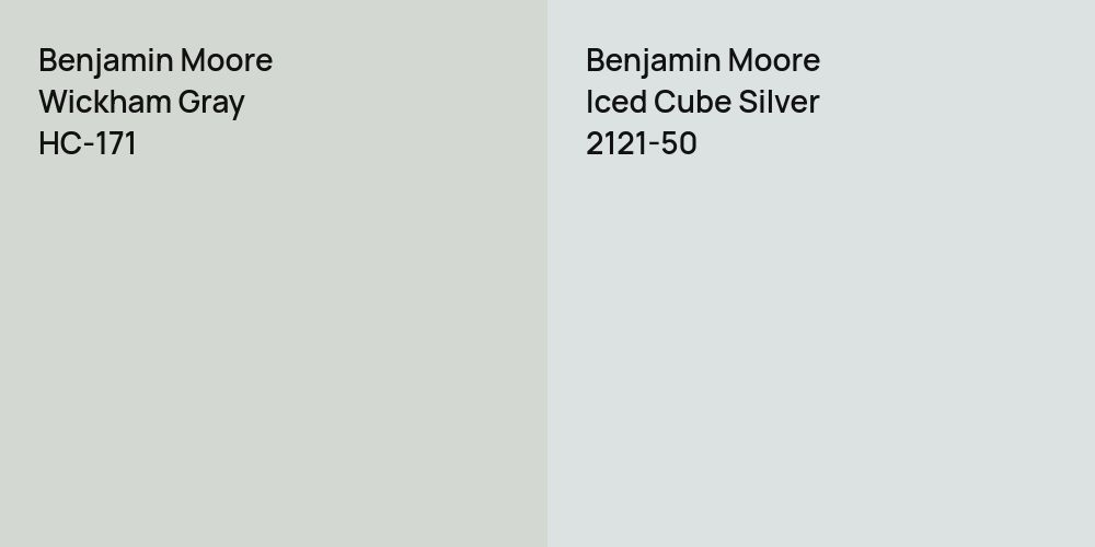 Benjamin Moore Wickham Gray vs. Benjamin Moore Iced Cube Silver