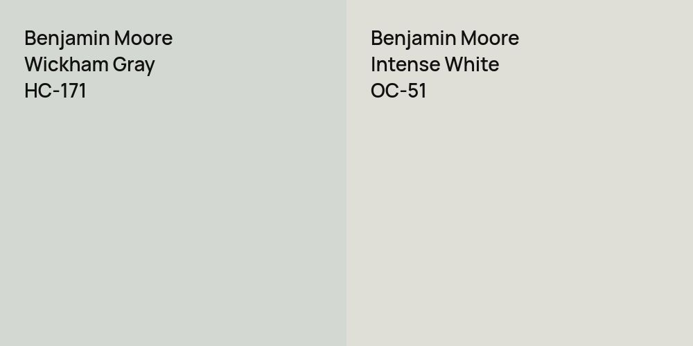 Benjamin Moore Wickham Gray vs. Benjamin Moore Intense White