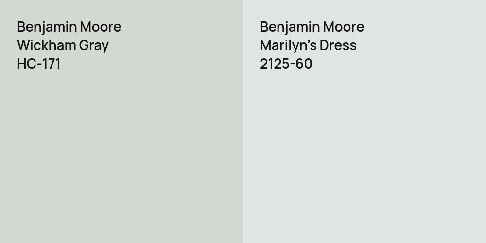 Benjamin Moore Wickham Gray vs. Benjamin Moore Marilyn's Dress