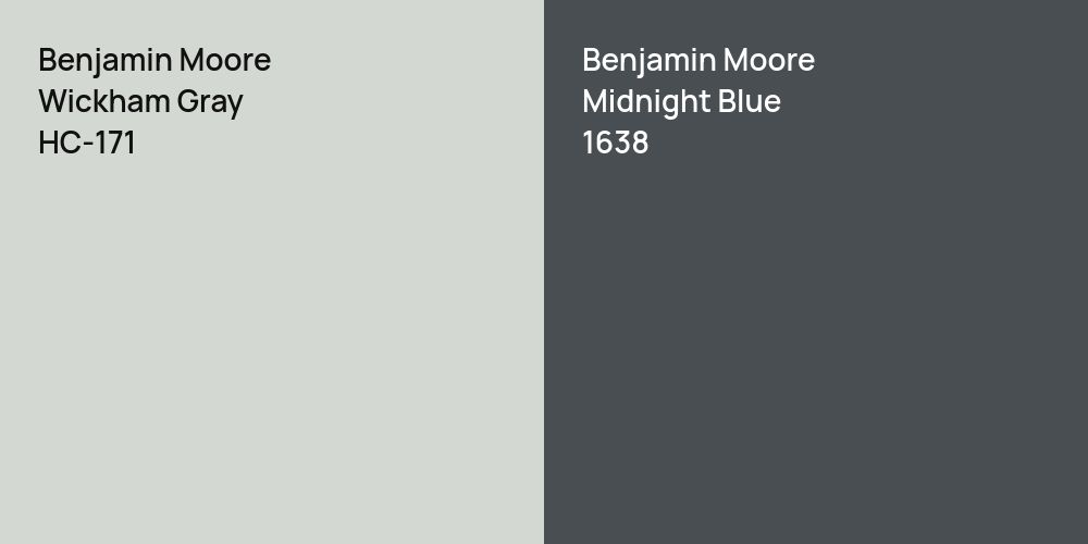 Benjamin Moore Wickham Gray vs. Benjamin Moore Midnight Blue