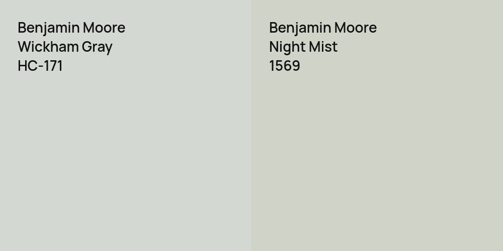 Benjamin Moore Wickham Gray vs. Benjamin Moore Night Mist