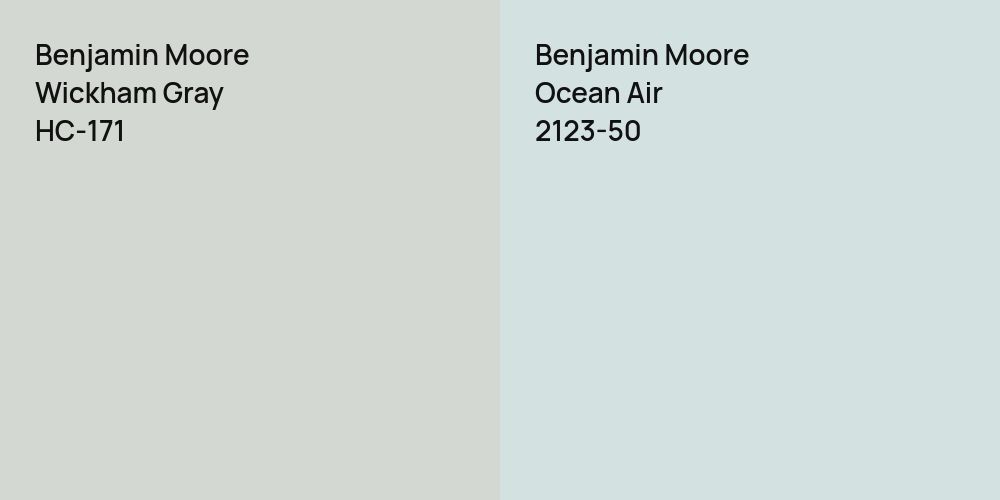 Benjamin Moore Wickham Gray vs. Benjamin Moore Ocean Air