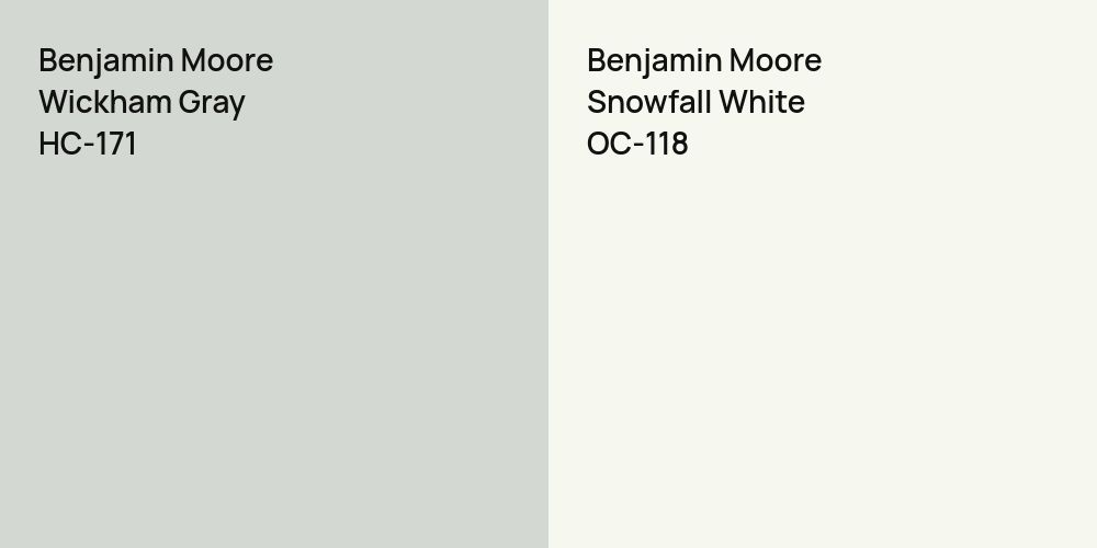 Benjamin Moore Wickham Gray vs. Benjamin Moore Snowfall White