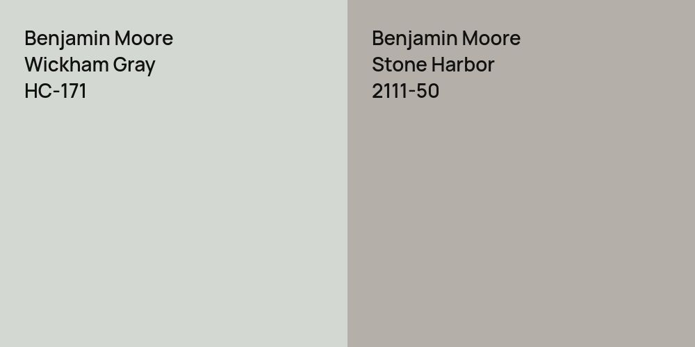 Benjamin Moore Wickham Gray vs. Benjamin Moore Stone Harbor