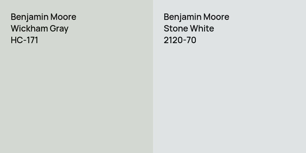 Benjamin Moore Wickham Gray vs. Benjamin Moore Stone White