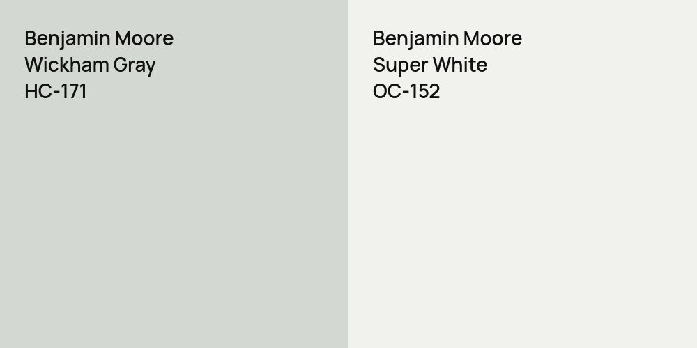 Benjamin Moore Wickham Gray vs. Benjamin Moore Super White