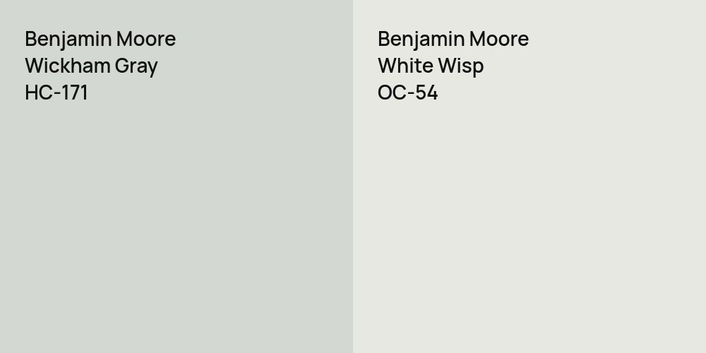 Benjamin Moore Wickham Gray vs. Benjamin Moore White Wisp