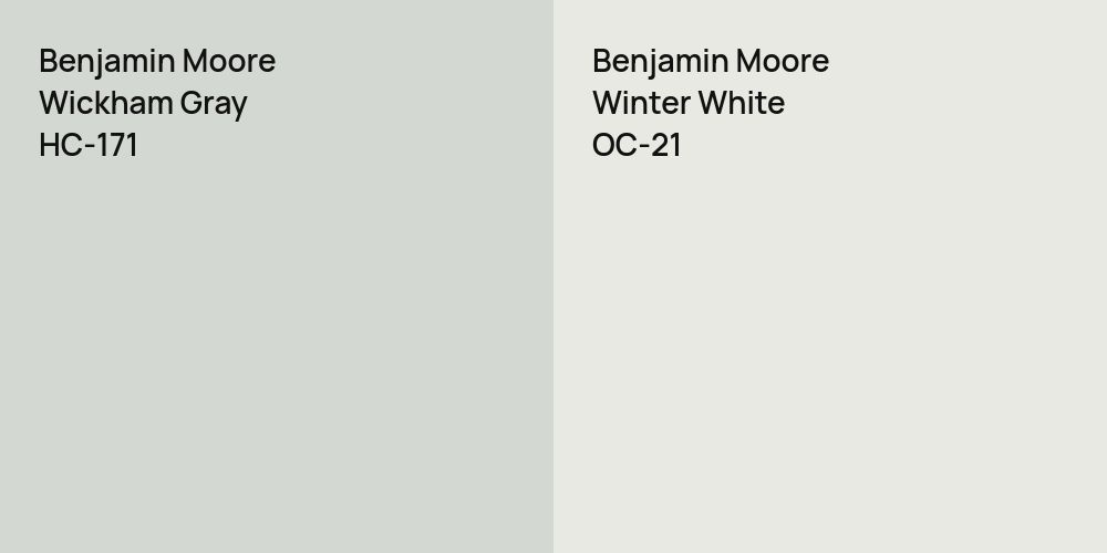 Benjamin Moore Wickham Gray vs. Benjamin Moore Winter White