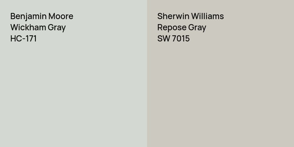 Benjamin Moore Wickham Gray vs. Sherwin Williams Repose Gray