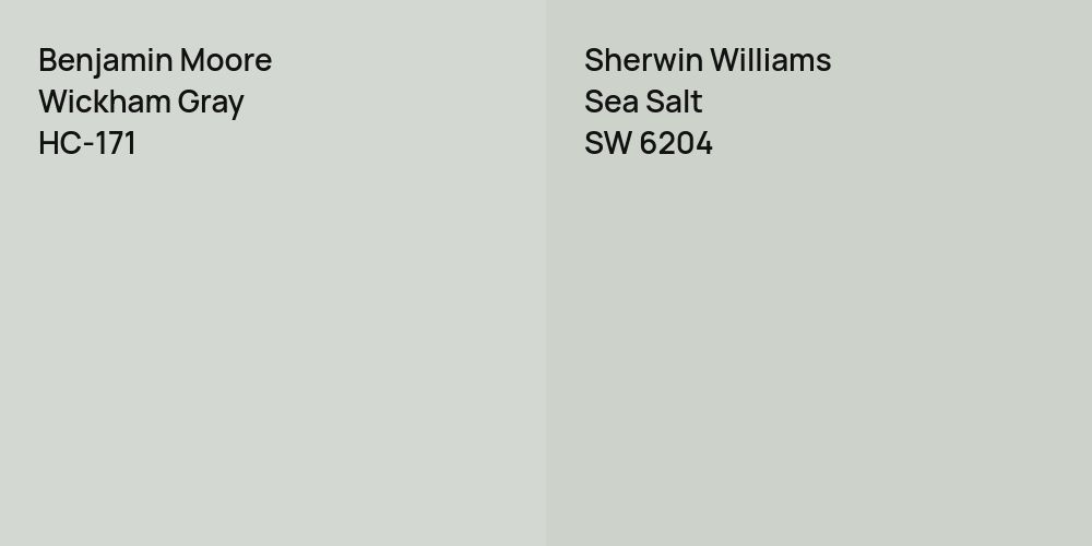 Benjamin Moore Wickham Gray vs. Sherwin Williams Sea Salt