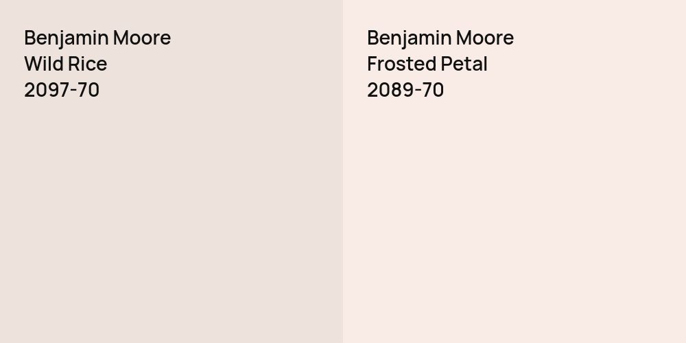 Benjamin Moore Wild Rice vs. Benjamin Moore Frosted Petal