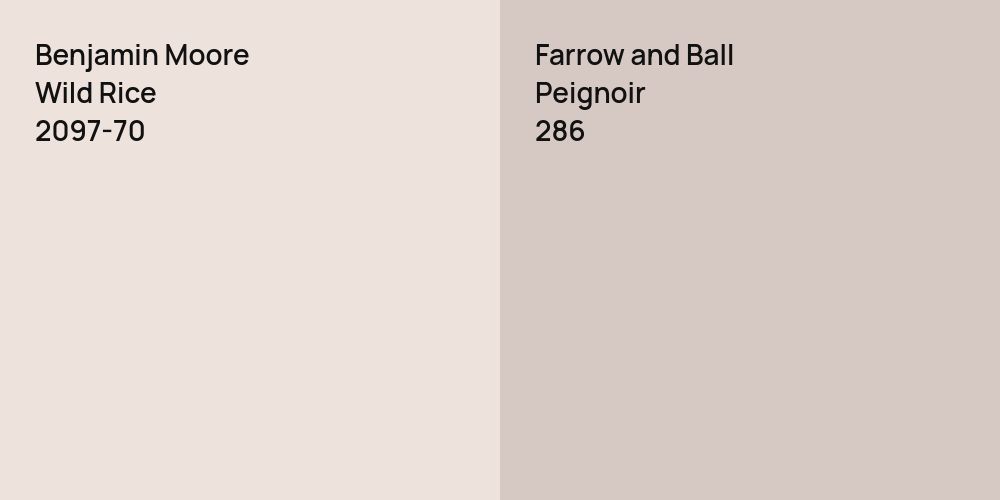 Benjamin Moore Wild Rice vs. Farrow and Ball Peignoir