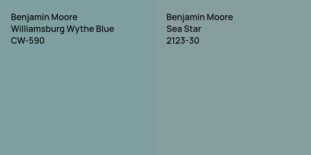 Benjamin Moore Williamsburg Wythe Blue vs. Benjamin Moore Sea Star