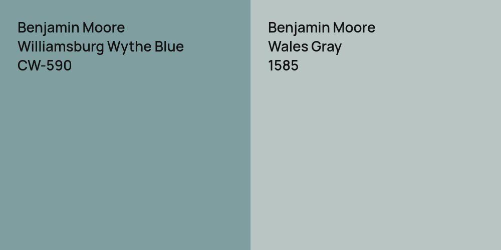 Benjamin Moore Williamsburg Wythe Blue vs. Benjamin Moore Wales Gray