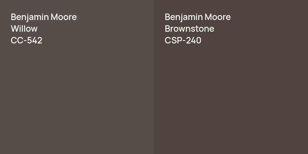 Benjamin Moore Willow vs. Benjamin Moore Brownstone