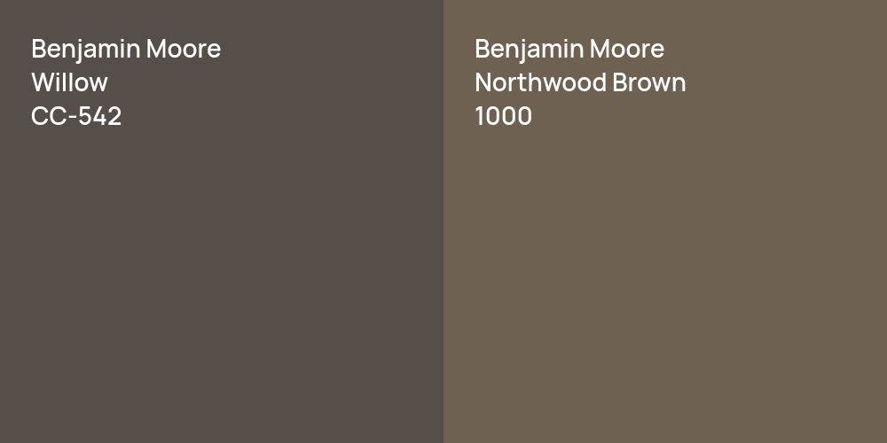 Benjamin Moore Willow vs. Benjamin Moore Northwood Brown