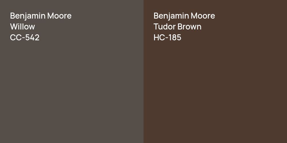 Benjamin Moore Willow vs. Benjamin Moore Tudor Brown