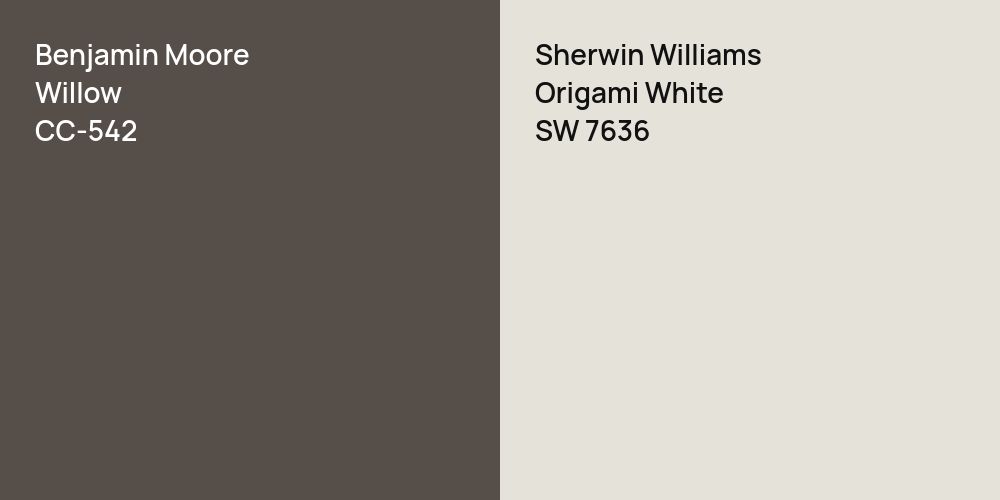 Benjamin Moore Willow vs. Sherwin Williams Origami White